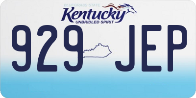 KY license plate 929JEP