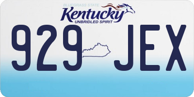 KY license plate 929JEX