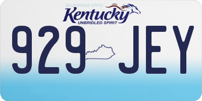 KY license plate 929JEY