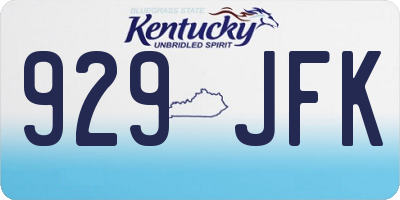 KY license plate 929JFK