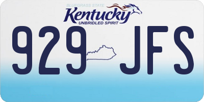 KY license plate 929JFS