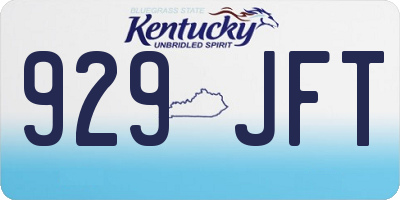 KY license plate 929JFT