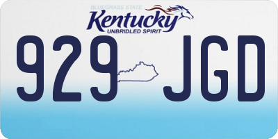 KY license plate 929JGD