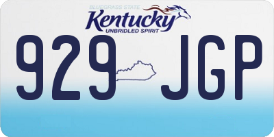 KY license plate 929JGP