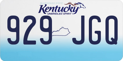 KY license plate 929JGQ