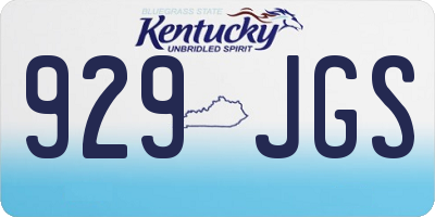KY license plate 929JGS