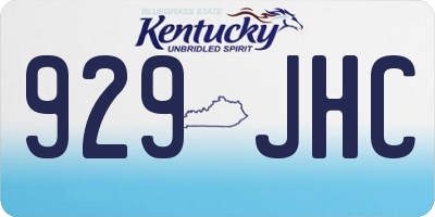 KY license plate 929JHC