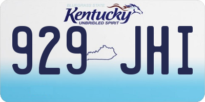 KY license plate 929JHI