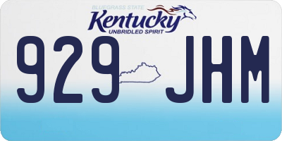 KY license plate 929JHM
