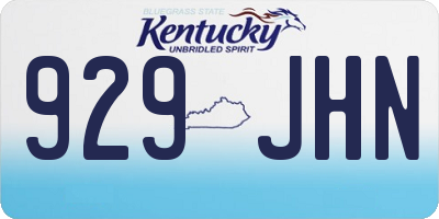KY license plate 929JHN