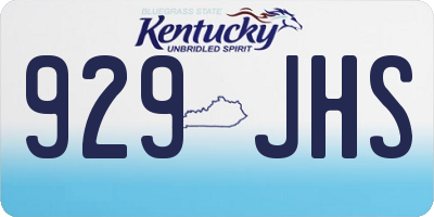KY license plate 929JHS