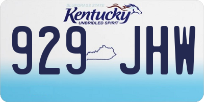 KY license plate 929JHW