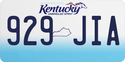 KY license plate 929JIA