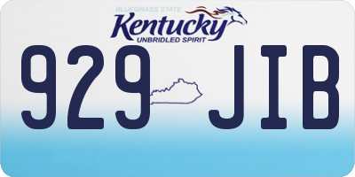 KY license plate 929JIB