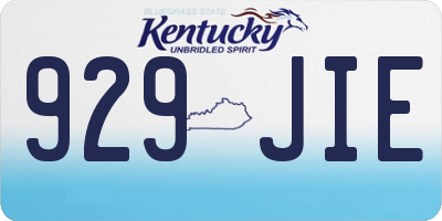 KY license plate 929JIE