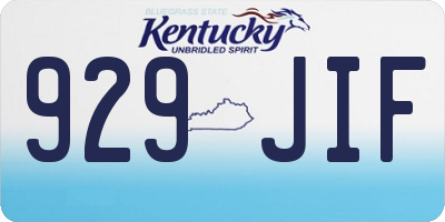 KY license plate 929JIF