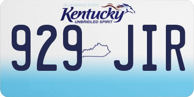 KY license plate 929JIR