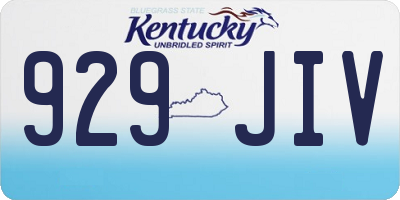 KY license plate 929JIV