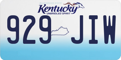 KY license plate 929JIW