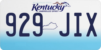 KY license plate 929JIX