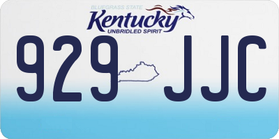 KY license plate 929JJC