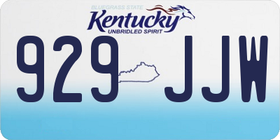 KY license plate 929JJW