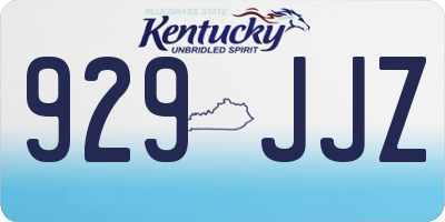 KY license plate 929JJZ