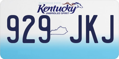 KY license plate 929JKJ