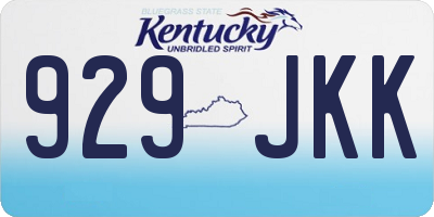 KY license plate 929JKK