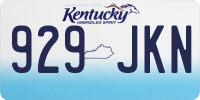 KY license plate 929JKN
