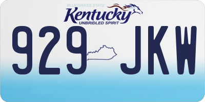 KY license plate 929JKW
