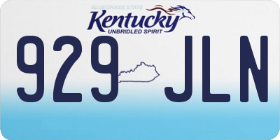 KY license plate 929JLN