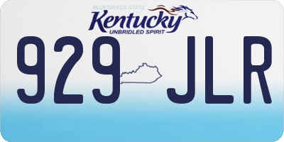 KY license plate 929JLR