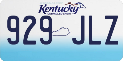 KY license plate 929JLZ