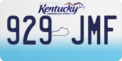 KY license plate 929JMF