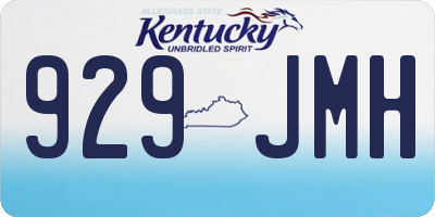 KY license plate 929JMH