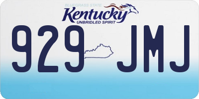 KY license plate 929JMJ
