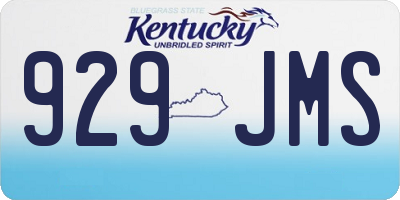 KY license plate 929JMS