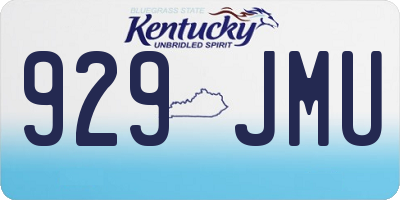 KY license plate 929JMU