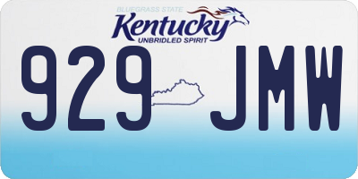 KY license plate 929JMW