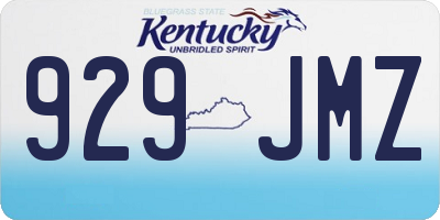 KY license plate 929JMZ