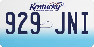 KY license plate 929JNI