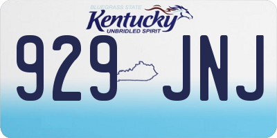 KY license plate 929JNJ