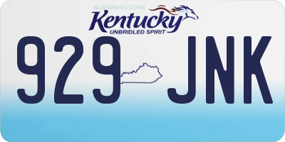 KY license plate 929JNK