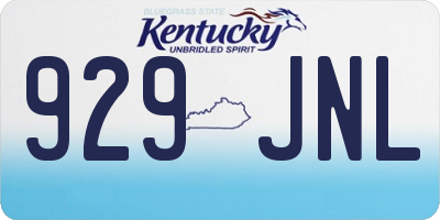 KY license plate 929JNL