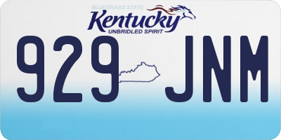 KY license plate 929JNM