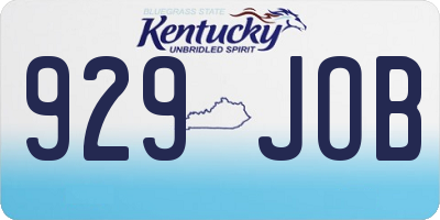 KY license plate 929JOB