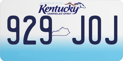 KY license plate 929JOJ