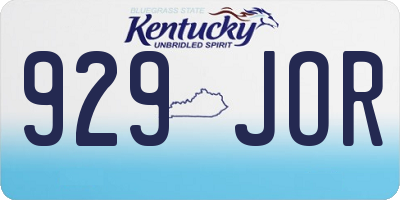 KY license plate 929JOR