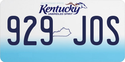 KY license plate 929JOS